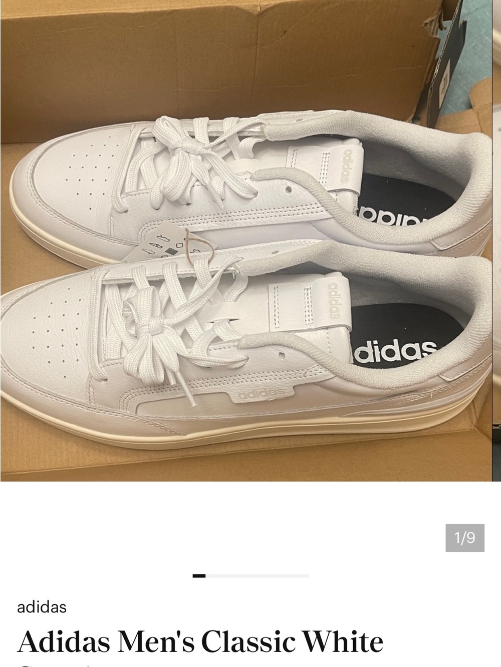 adidas White Low-Top Leather Sneakers